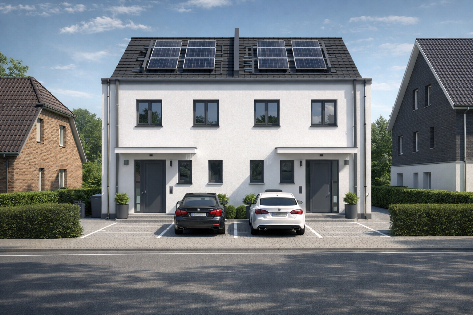 Beispielbild der straßenseitigen Vorderansicht des Projekts in Thyrow